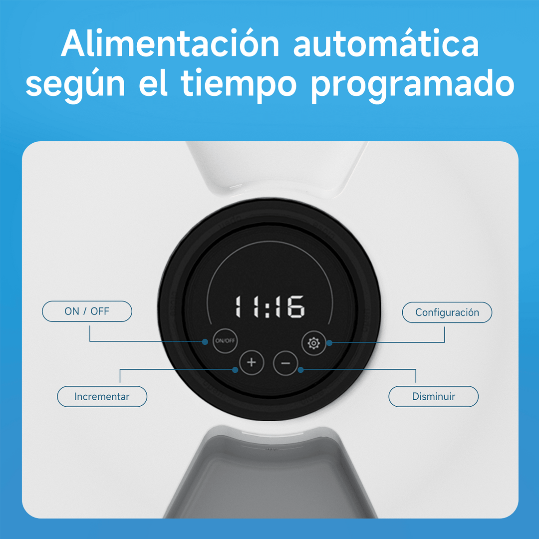 Comedero Automático de 6 Compartimientos para mascotas PF-1