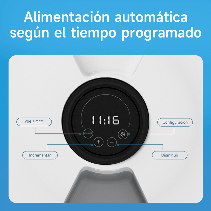 Comedero Automático de 6 Compartimientos para mascotas PF-1